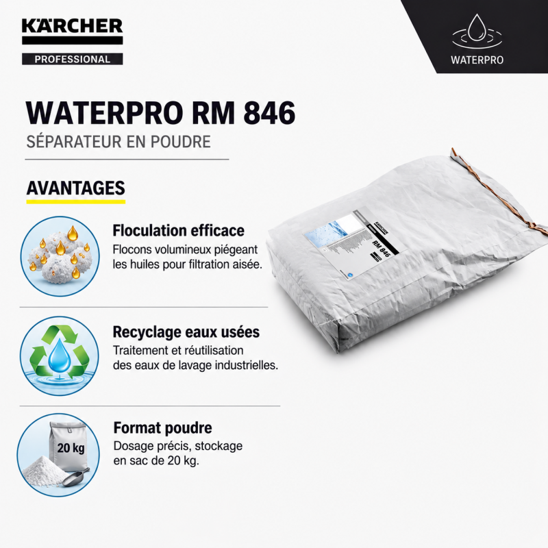 Karcher Separateur WaterPro RM 846 en Poudre Bidon de 20 kg, Karcher Kobleo
