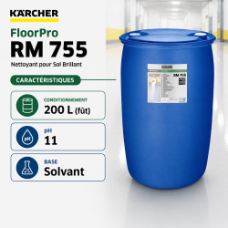 Karcher Nettoyant pour Sol Brillant FloorPro RM 755 Bidon 200 L, Karcher Kobleo
