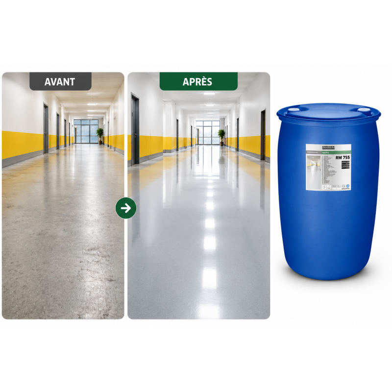 Karcher Nettoyant pour Sol Brillant FloorPro RM 755 Bidon 200 L, Karcher Kobleo
