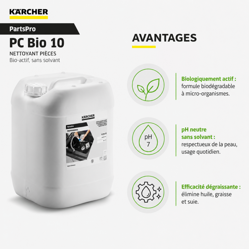 Karcher Nettoyant Pieces PartsPro PC Bio 10 Bidon de 20 L, Karcher Kobleo