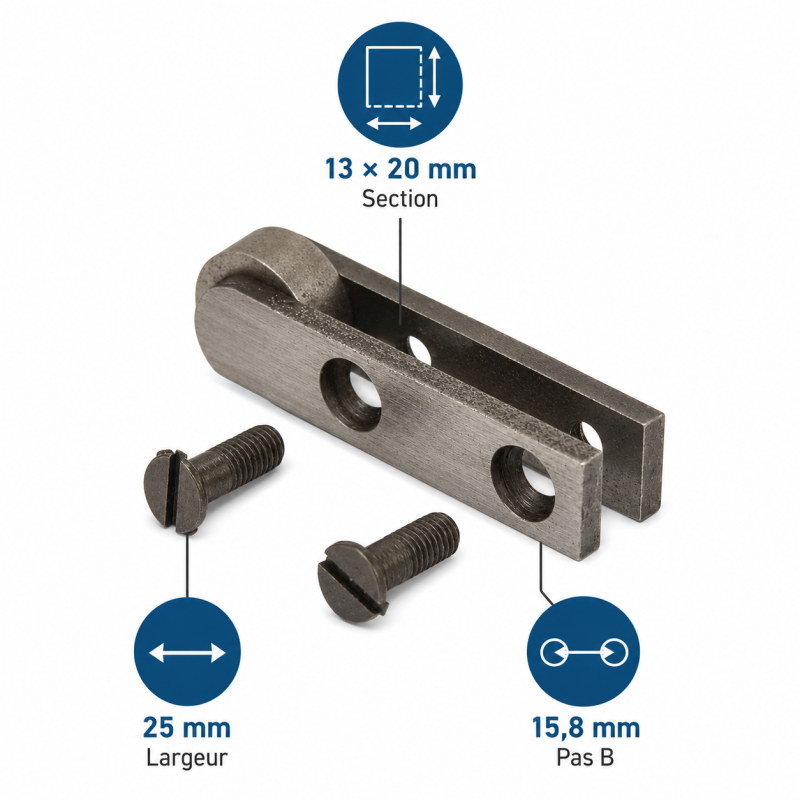 Leman Embout de rechange guide mortaisage Sect. 13x20 L25 LEMAN Kobleo