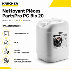 Karcher Nettoyant Pieces PartsPro PC Bio 20 Bidon de 20 L pH 9, Karcher Kobleo