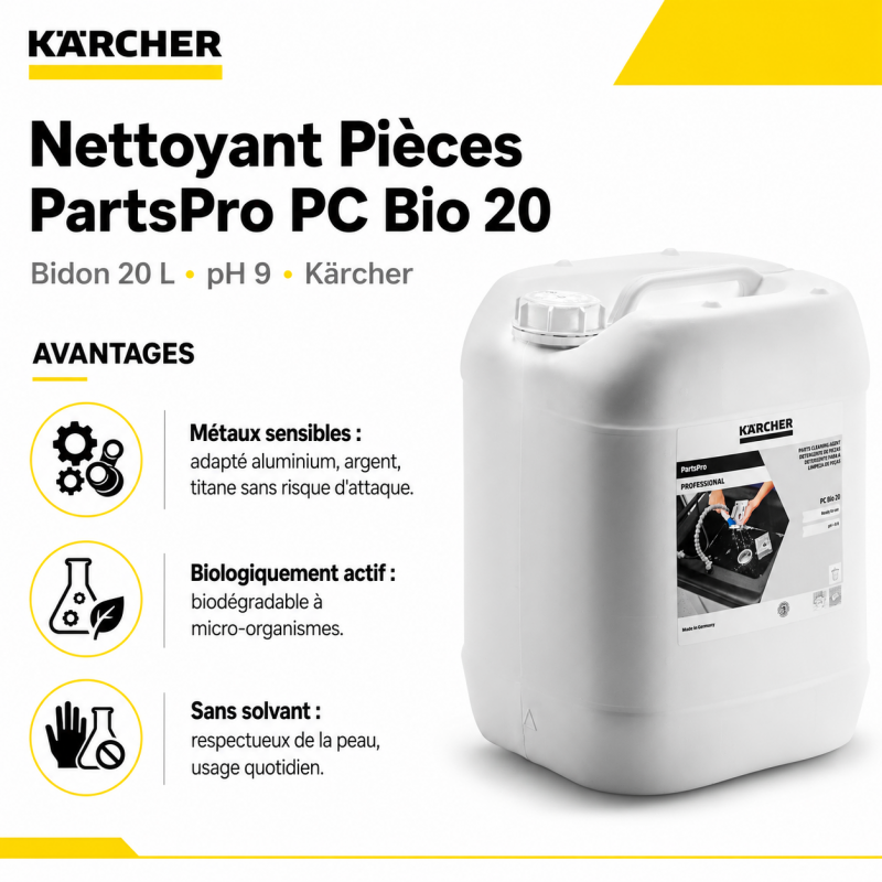 Karcher Nettoyant Pieces PartsPro PC Bio 20 Bidon de 20 L pH 9, Karcher Kobleo