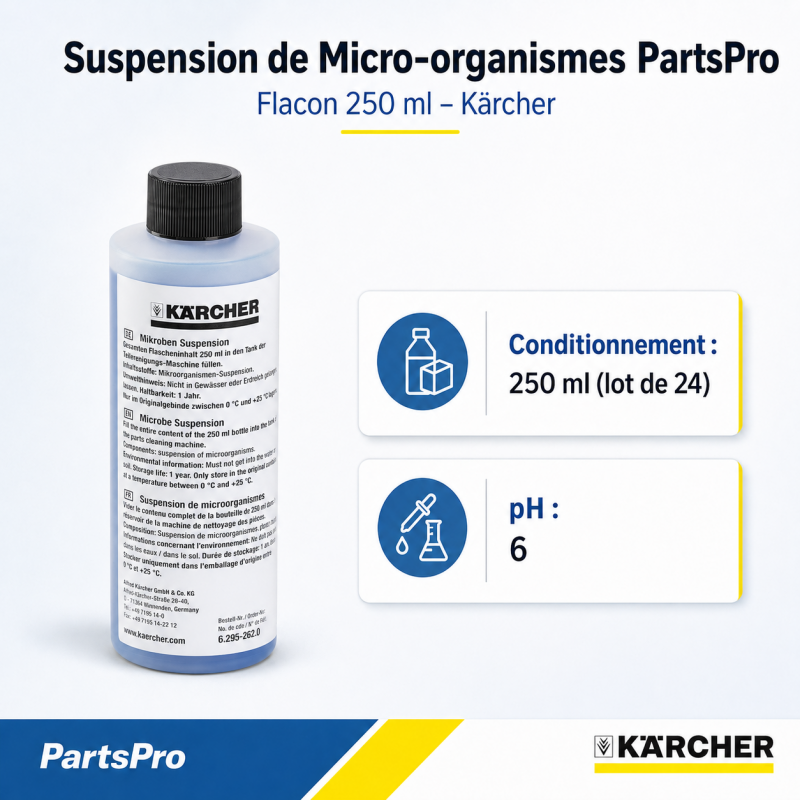 Karcher Suspension de Micro-organismes PartsPro Flacon 250 ml, Karcher Kobleo