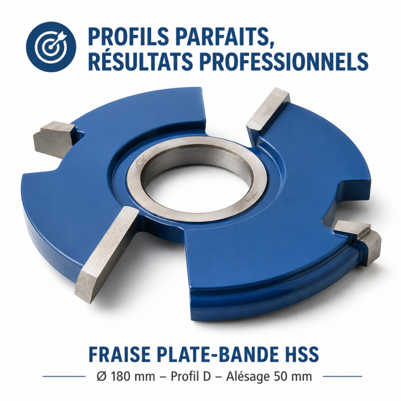Leman Fraise Plate-Bande HSS D. 180 mm Profil D Pro, Leman Kobleo