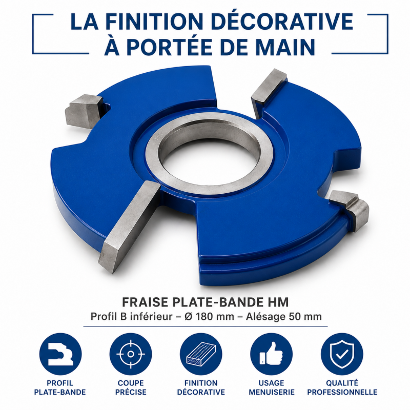 Leman Fraise Plate-Bande HM D. 180 mm Profil B Pro, Leman Kobleo