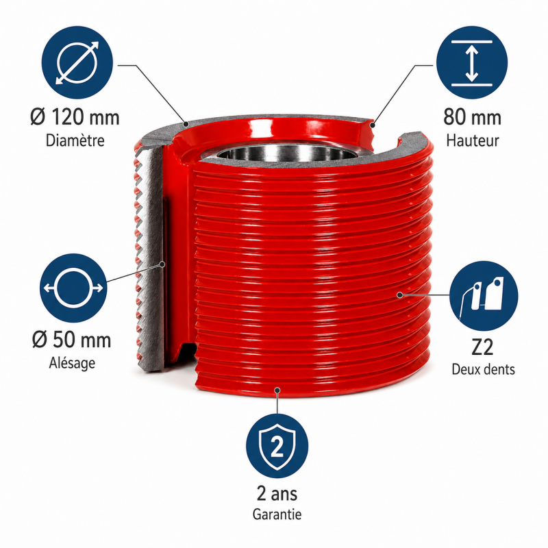Leman Fraise a Jointer HM D. 120 mm Ht. 80 mm Pro, Leman Kobleo