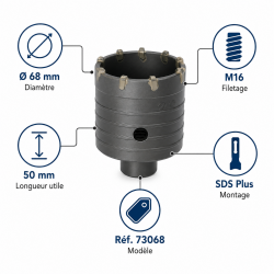 Leman Trepan Carbure SDS Plus D68 LEMAN Kobleo