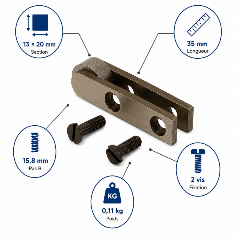 Leman Embout Guide Mortaisage 13x20 L35 LEMAN Kobleo