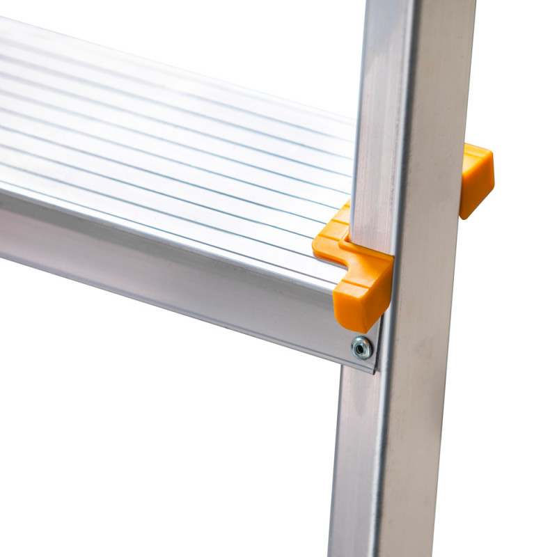 Hoström Escabeau 7 marches DURAMP alu pliable sécurisé plateforme 140cm Hostrom Kobleo