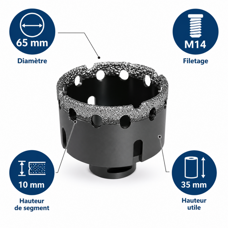 Leman Trepan Diamant Gres Cerame D65 LEMAN Kobleo