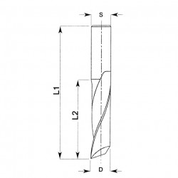 Leman Fraise Defonceuse Carbure D. 8 mm LU. 32 mm, Leman Kobleo