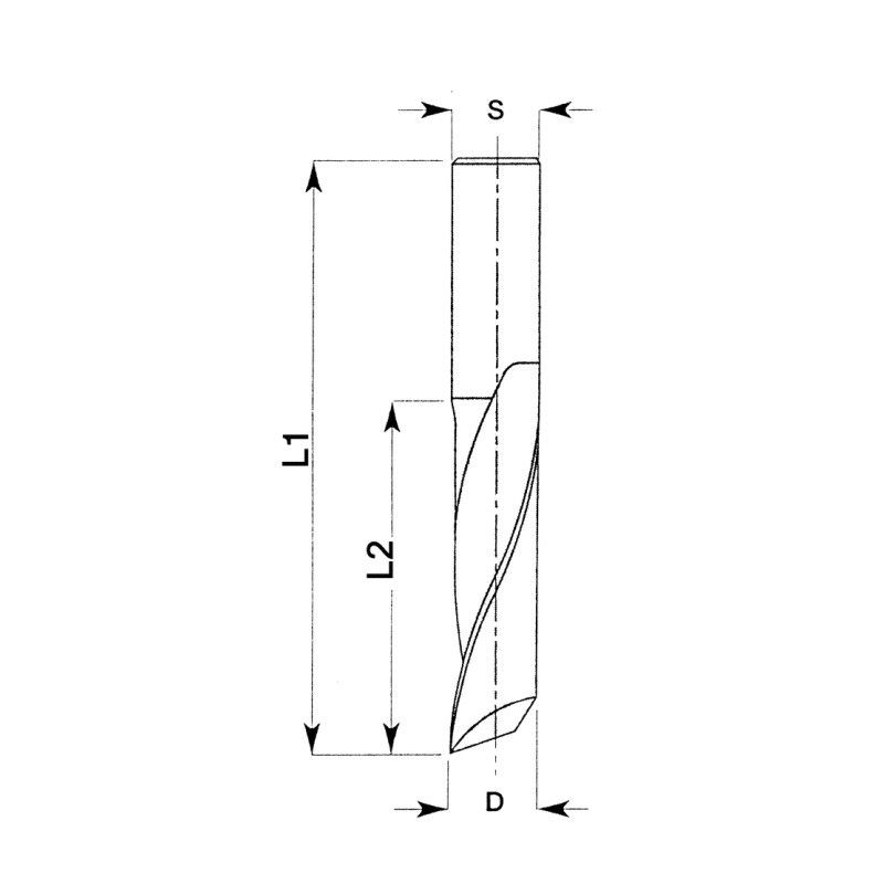 Leman Fraise Defonceuse Carbure D. 8 mm LU. 32 mm, Leman Kobleo