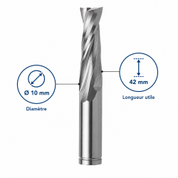 Leman Fraise Defonceuse Carbure D. 10 mm LU. 42 mm, Leman Kobleo