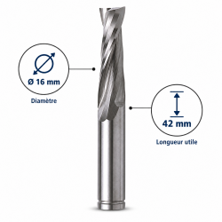 Leman Fraise Defonceuse Carbure D. 16 mm LU. 42 mm, Leman Kobleo