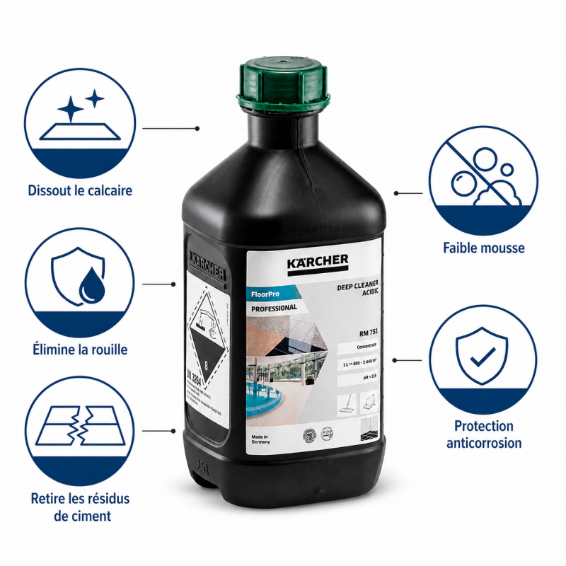 Karcher Detergent en Profondeur FloorPro RM 751 Bidon de 2.5 L, Karcher Kobleo