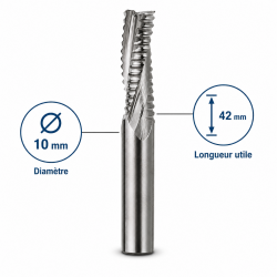 Leman Fraise Defonceuse Carbure D. 10 mm LU. 42 mm, Leman Kobleo
