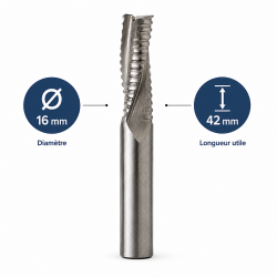 Leman Fraise Defonceuse Carbure D. 16 mm LU. 42 mm, Leman Kobleo
