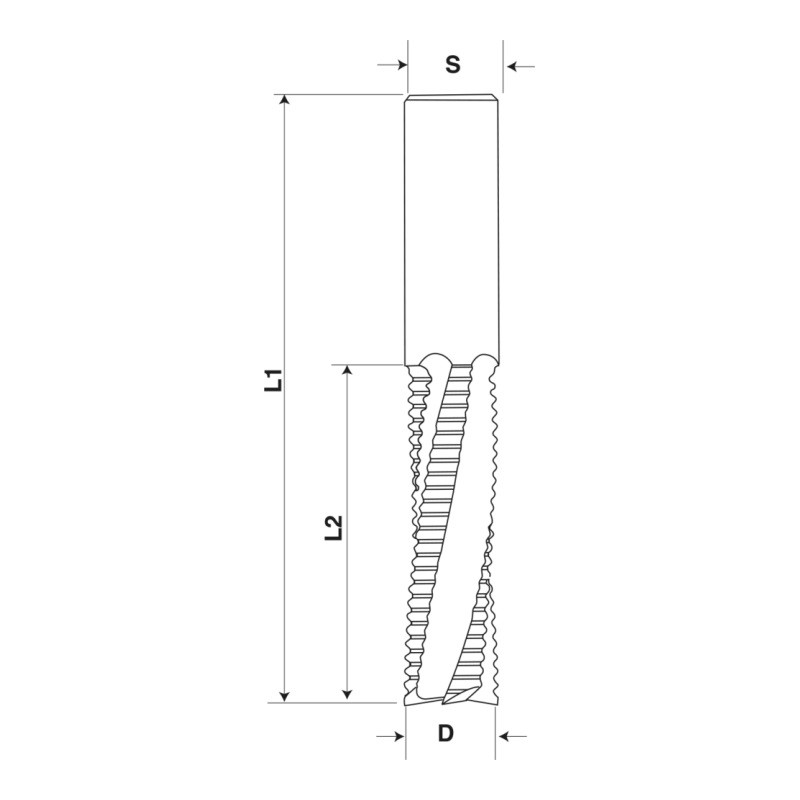 Leman Fraise Defonceuse Carbure D. 8 mm LU. 32 mm, Leman Kobleo