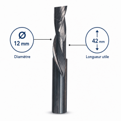 Leman Fraise Defonceuse Carbure D. 12 mm LU. 42 mm, Leman Kobleo