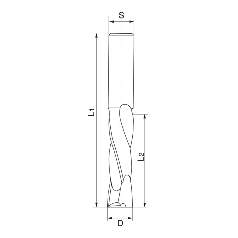 Leman Fraise Defonceuse Carbure D. 12 mm LU. 52 mm, Leman Kobleo