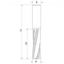 Leman Fraise Defonceuse Carbure D. 16 mm LU. 95 mm, Leman Kobleo