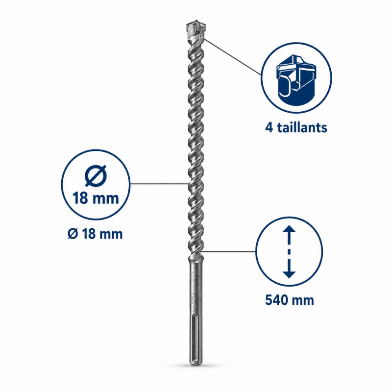 Foret SDS Max 4T D18 L540 LEMAN