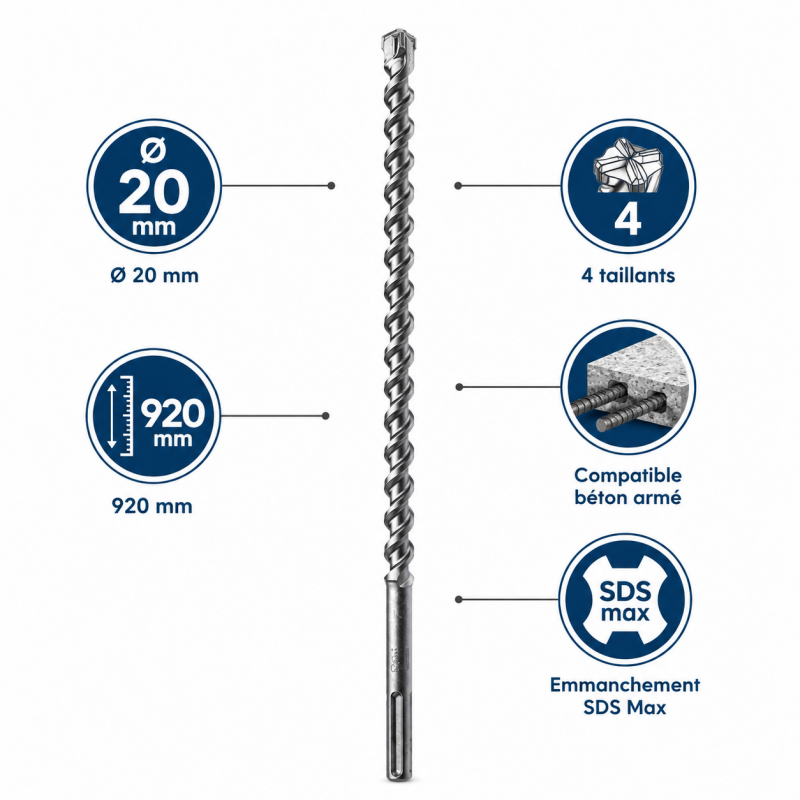 Foret SDS Max 4T D20 L920 LEMAN