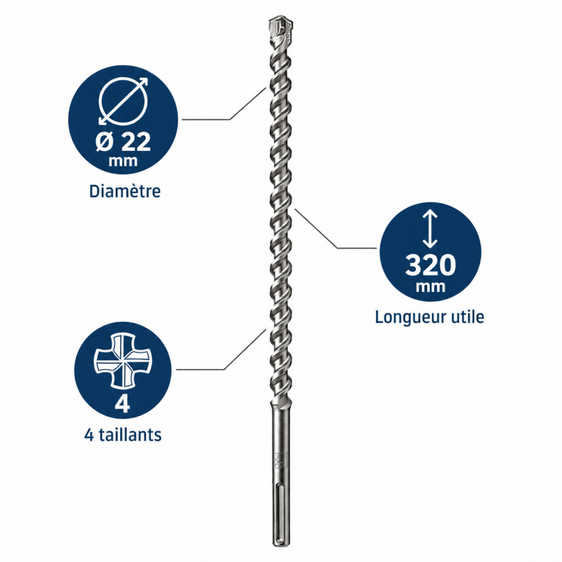 Foret SDS Max 4T D22 L320 LEMAN