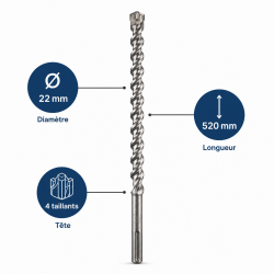 Foret SDS Max 4T D22 L520 LEMAN