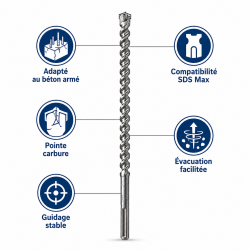 Foret SDS Max 4T D22 L520 LEMAN