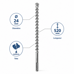 Foret SDS Max 4T D24 L520 LEMAN