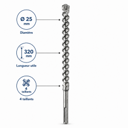 Foret SDS Max 4T D25 L320 LEMAN