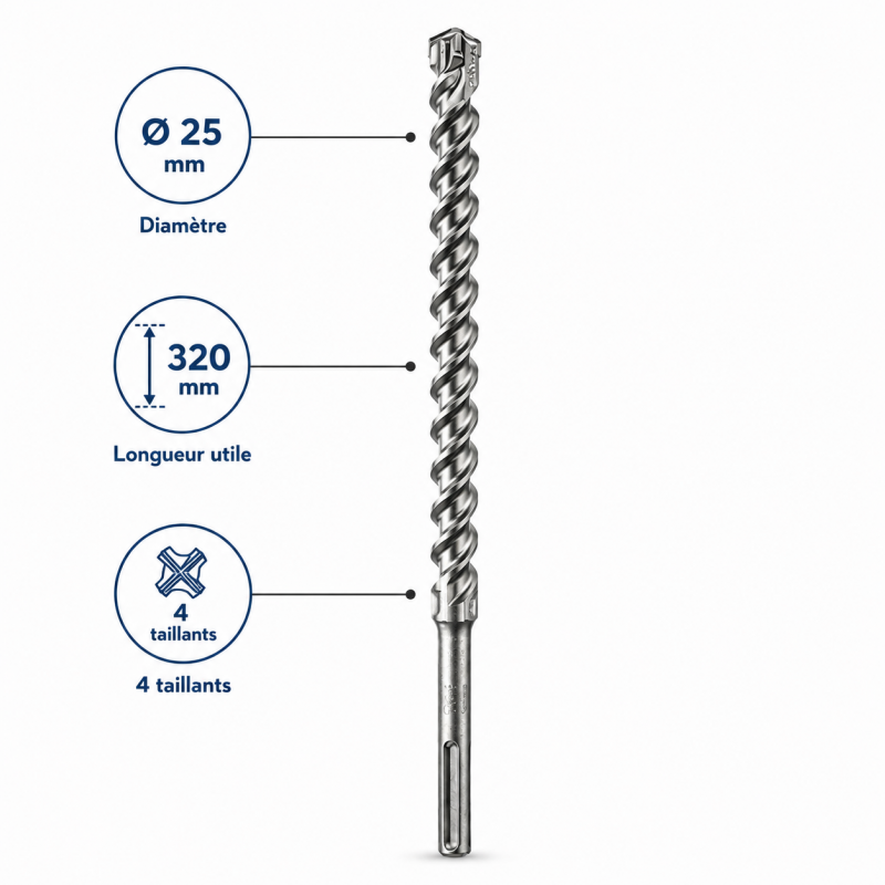 Foret SDS Max 4T D25 L320 LEMAN
