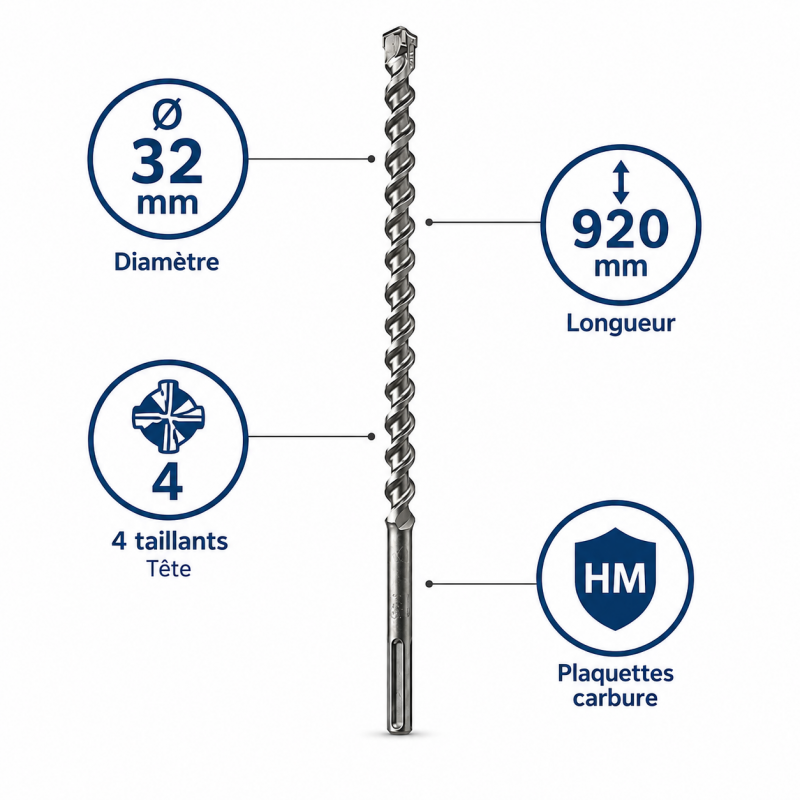 Foret SDS Max 4T D32 L920 LEMAN