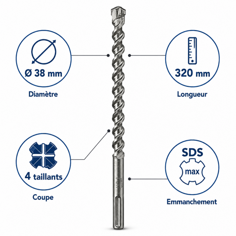 Foret SDS Max 4T D38 L320 LEMAN