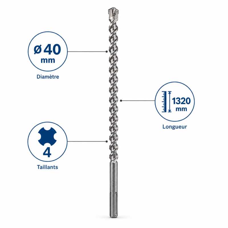 Foret SDS Max 4T D40 L1320 LEMAN