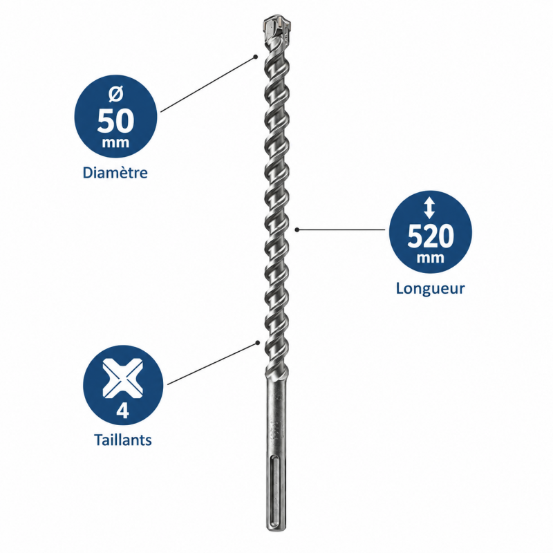 Foret SDS Max 4T D50 L520 LEMAN