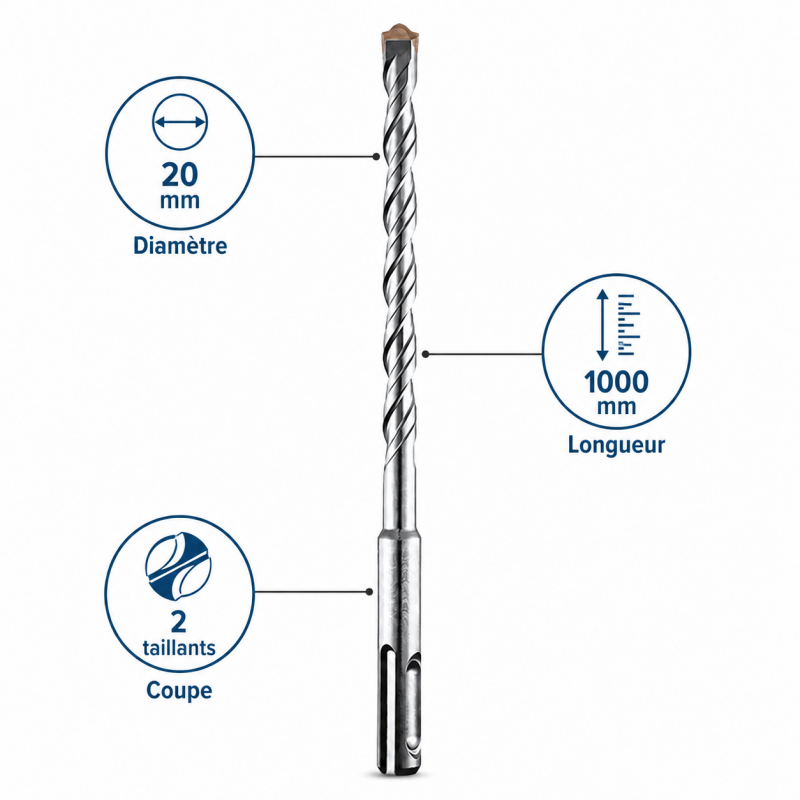 Foret SDS Plus 2T D20 L1000 LEMAN
