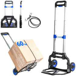 Diable pliant en Aluminium, 2 Roues Charge Max. 60kg Hostrom