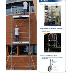 Duarib Echafaudage roulant en acier Haut. Max 7,10m AC 200 Duarib Kobleo