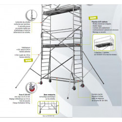 Duarib Echafaudage roulant aluminium Long 205 m Haut plancher 290 m Docker2 8 Duarib Kobleo