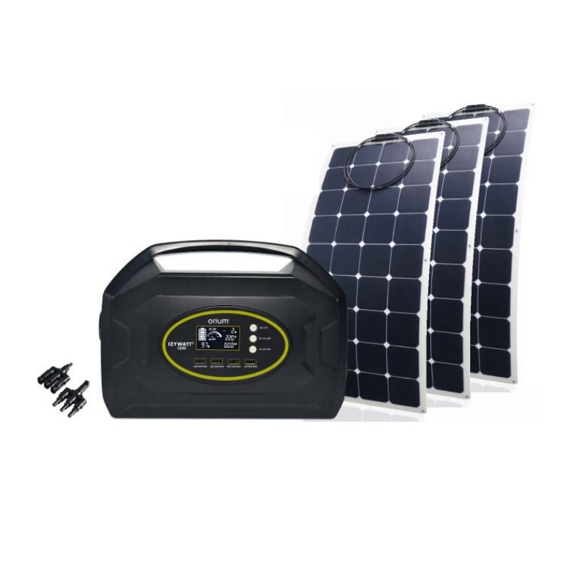 Orium Pack station d'énergie Izywatt 1500 et 3 panneaux solaires souple 120W Kobleo