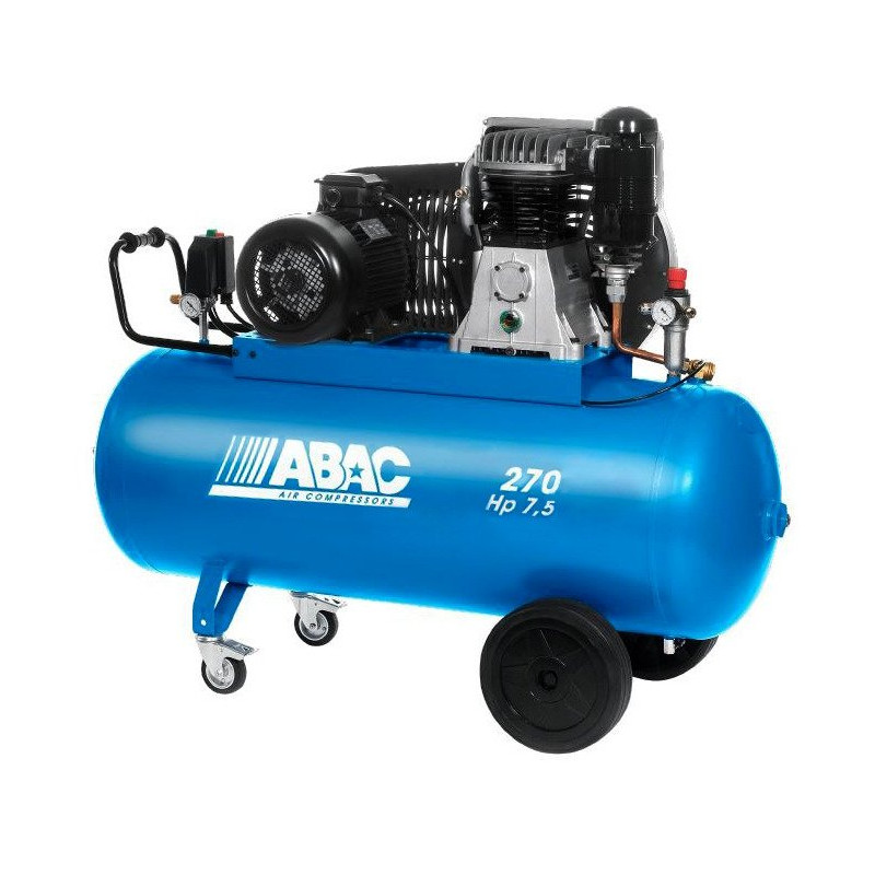 ABAC Compresseur pistons bi-étagés 400V Tri 270 L 54m3/h 75 CV roues B6000 ABAC Kobleo