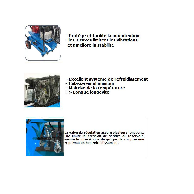 ABAC Compresseur thermique Essence-Mobile 7.1CV 2*25l ENGINEAIR 7/25+25R Kobleo ABAC Compresseur thermique Essence-Mobile 7.1CV 2*25l ENGINEAIR 7/25+25R Kobleo