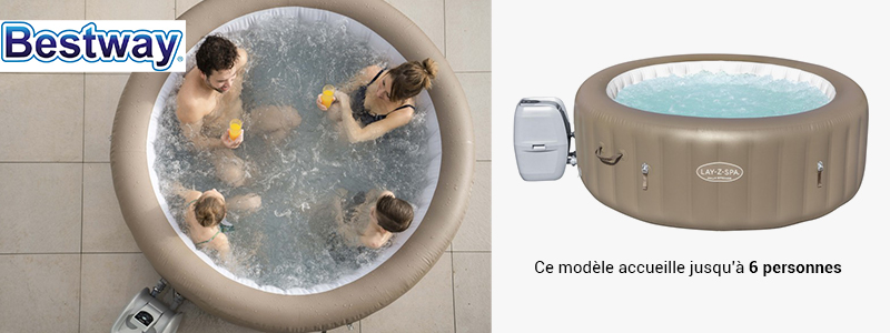 Spa gonflable 60017 Lay-Z-Spa® Palm Springs Airjet™ rond 6 personnes Bestway
