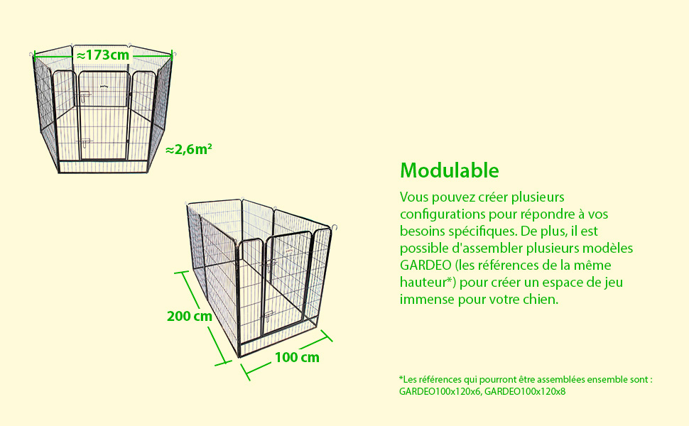 Parc Enclos pour chien chiot et lapin modulable