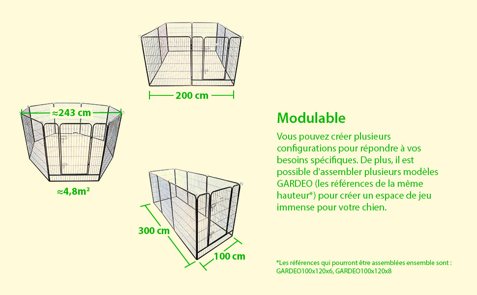 Parc Enclos pour chien chiot et lapin modulable