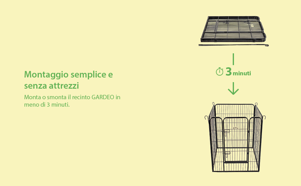 Recinto per cani, cuccioli e conigli GARDEO