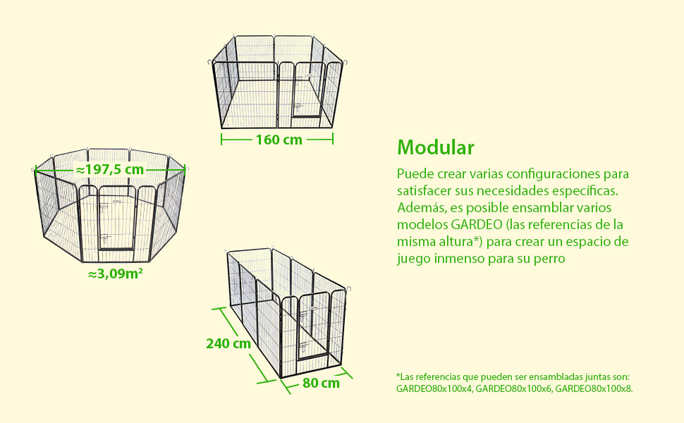 Parque para perros, cachorros y conejos GARDEO